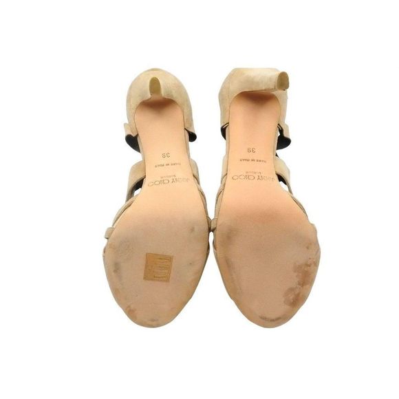 Jimmy Choo Open-Toe Suede Laser Cut Sandal Heels  - Picture 5 of 7